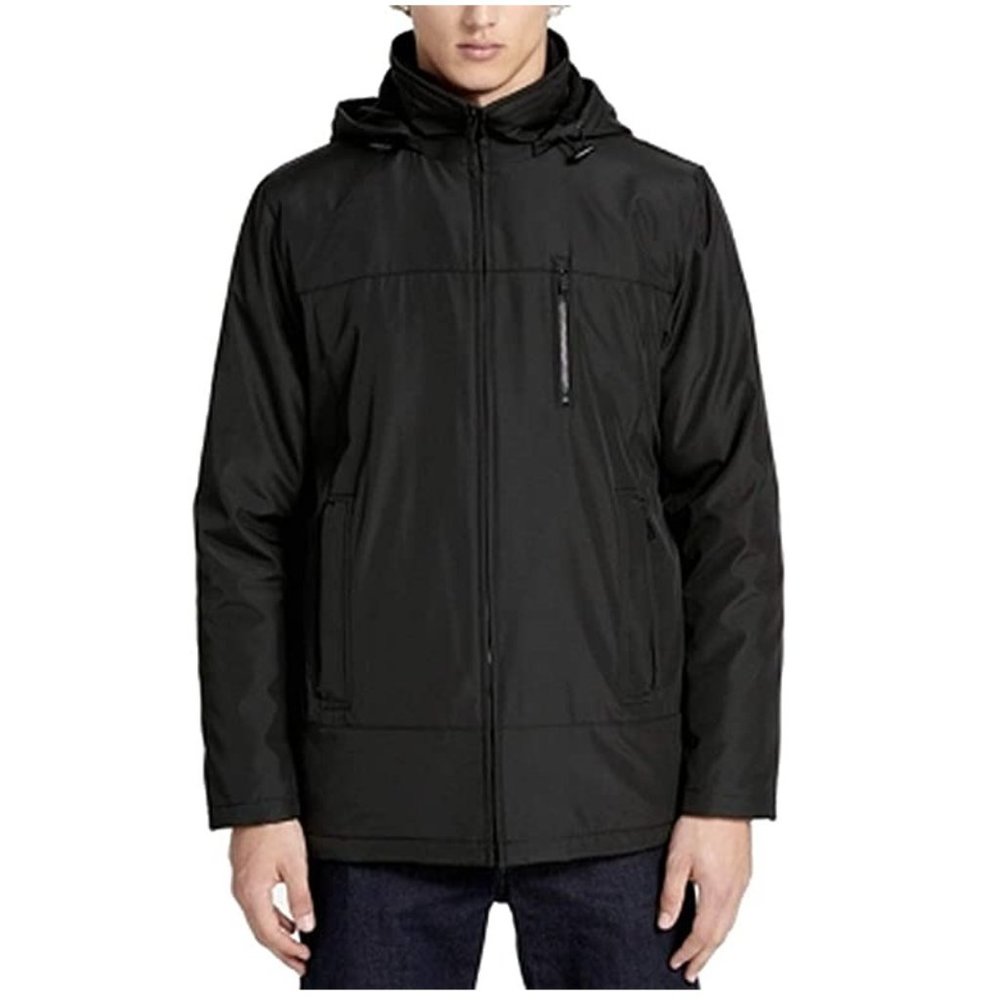 NWT Calvin Klein Mens Midweight Hooded Jacket w/Bib Black Size 2XL $225 6D497